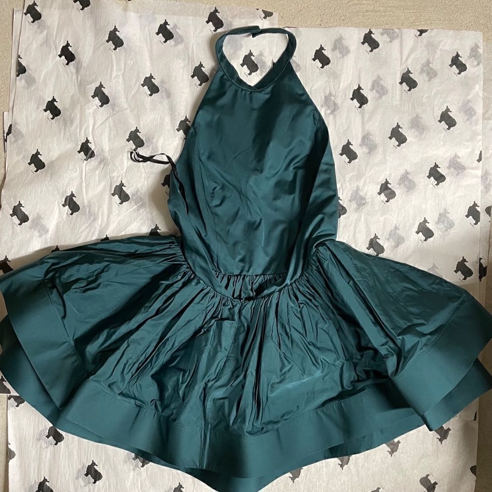 Pema Vegan Backless Cocktail Dress in Forest by VAUTE - Picture 3 of 3